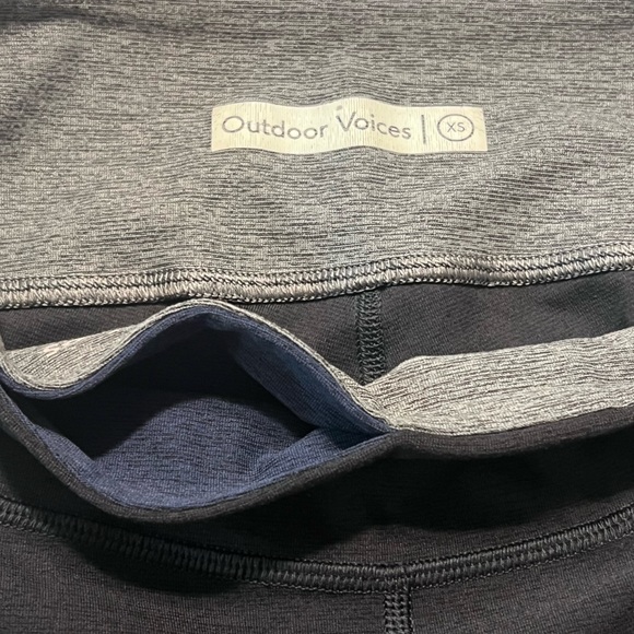 Outdoor Voices Blue & Grey Heather Color Block Athletic Work Out Leggings Sz XS - Picture 8 of 11